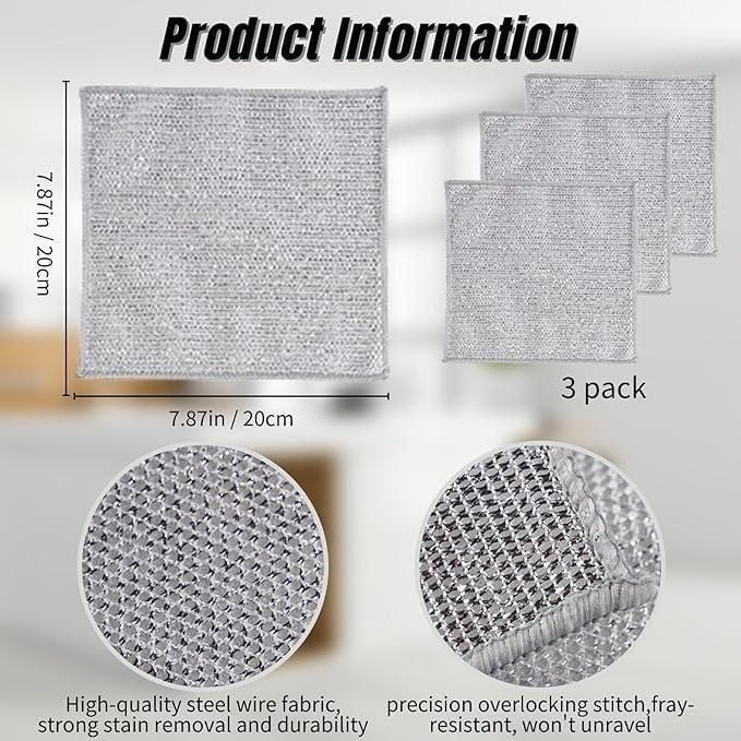Multipurpose Wire Dishwashing Rags (Pack of 5)