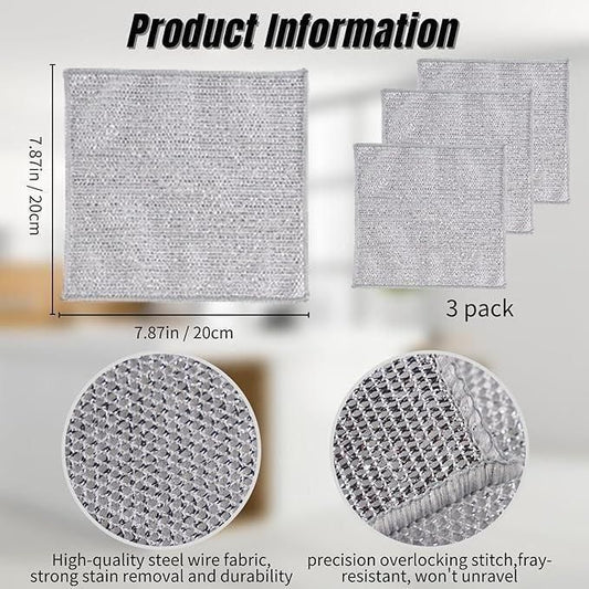 Multipurpose Wire Dishwashing Rags (Pack of 5)